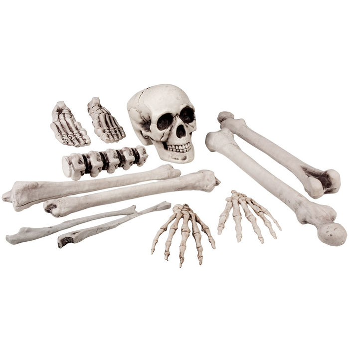 Totenkopf und Knochen Set 12-teilig - 40 cm | Halloween Dekotration