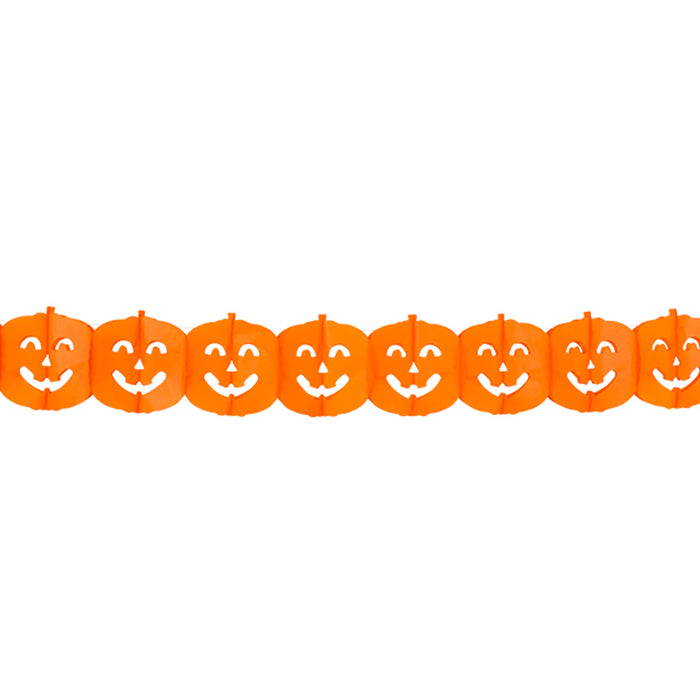 Halloween Dekoration Girlande Kürbis Schwer entflammbar | 400 cm