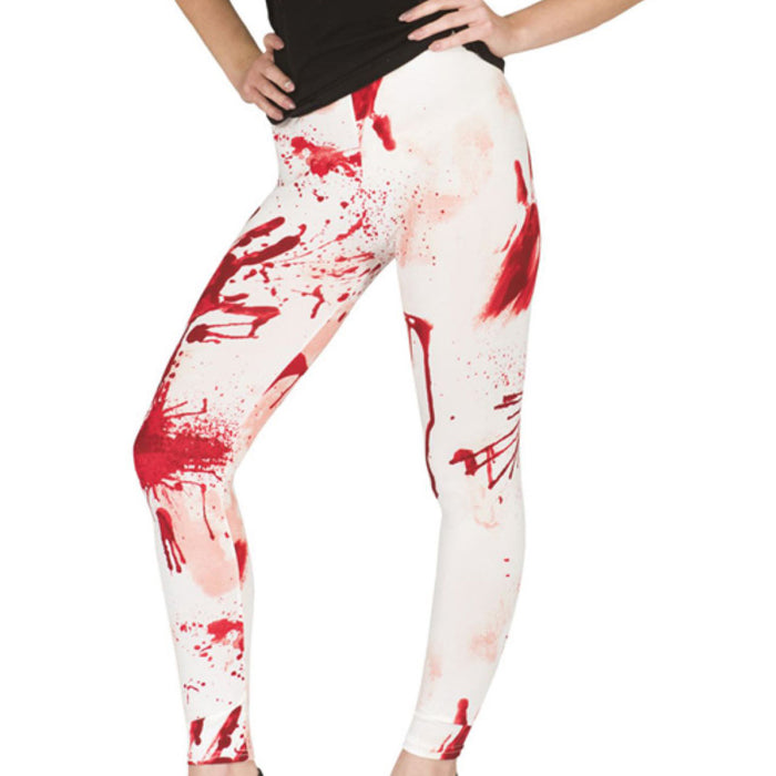 Blutige Leggings zu Halloween | Rot Weiß