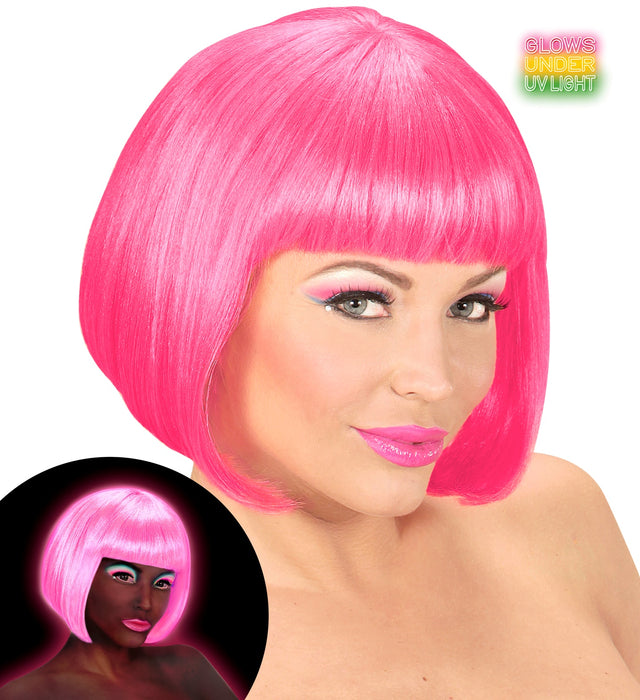 Damen Bob Perücke "Valentina" 74973 | Neon Pink
