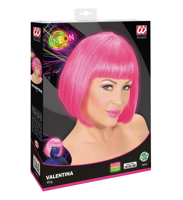 Damen Bob Perücke "Valentina" 74973 | Neon Pink