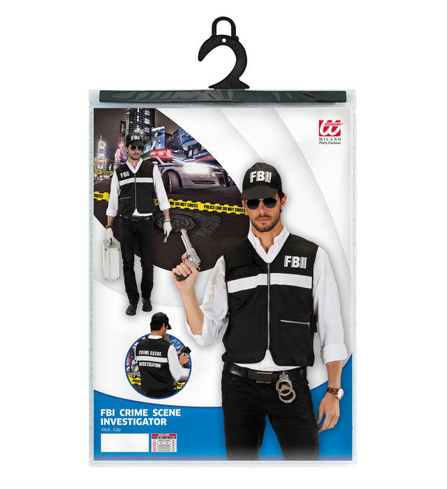 FBI Kostümset für Erwachsene - Weste und Kappe | Größe XL