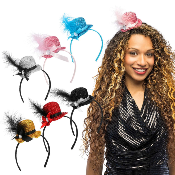 Diadem "Glitter" Mini-Hut Haarreif | Glitzer