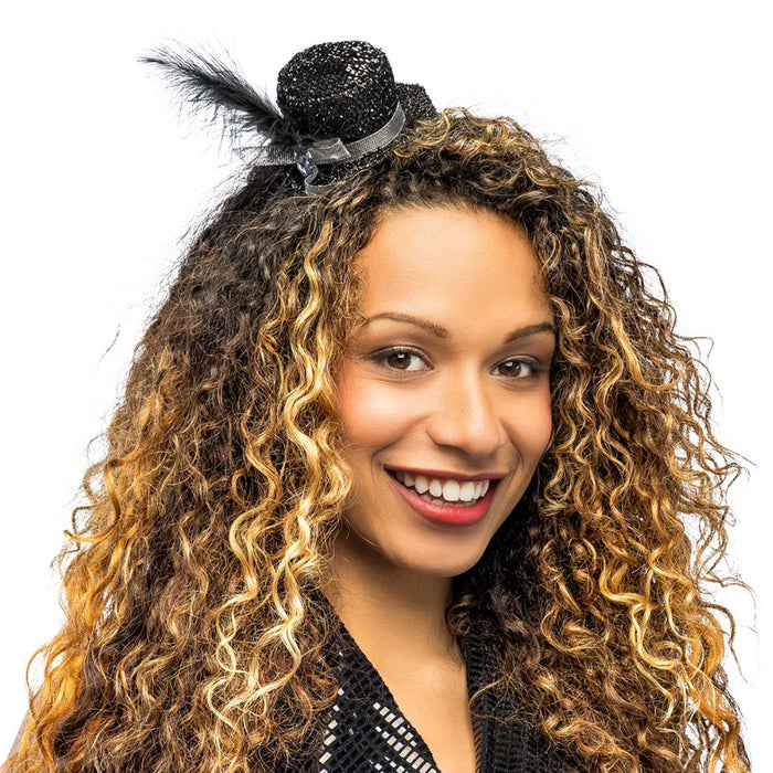 Diadem "Glitter" Mini-Hut Haarreif | Glitzer