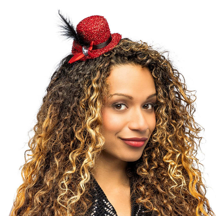 Diadem "Glitter" Mini-Hut Haarreif | Glitzer