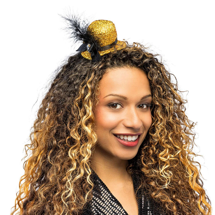 Diadem "Glitter" Mini-Hut Haarreif | Glitzer