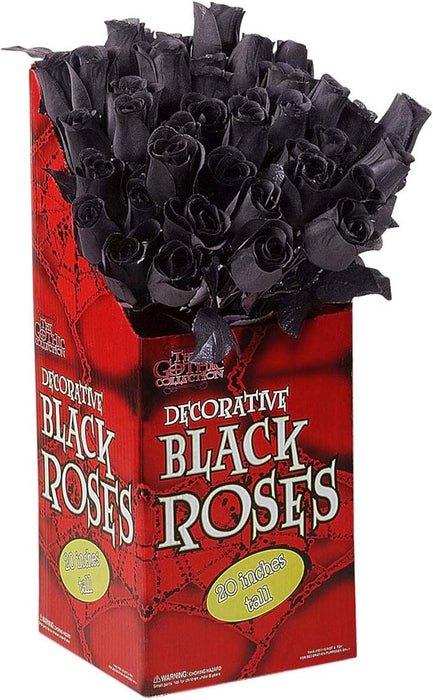 Halloween Dekoblume "Black Rose" 44 cm | Schwarz