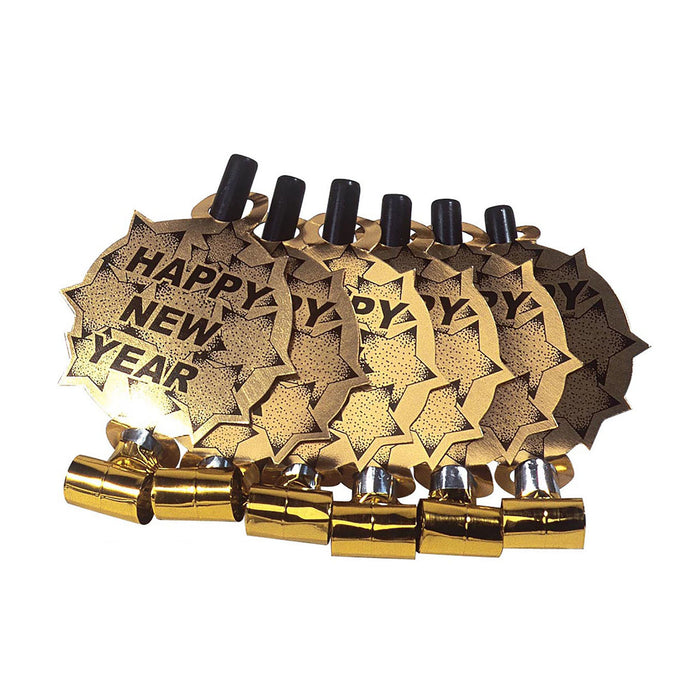 6 Tröten Happy New Year | Gold