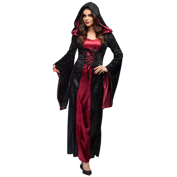 Vampir Mistress Halloween Kostüm für Damen | Schwarz Bordeaux
