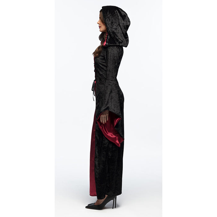 Vampir Mistress Halloween Kostüm für Damen | Schwarz Bordeaux