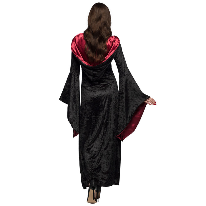 Vampir Mistress Halloween Kostüm für Damen | Schwarz Bordeaux