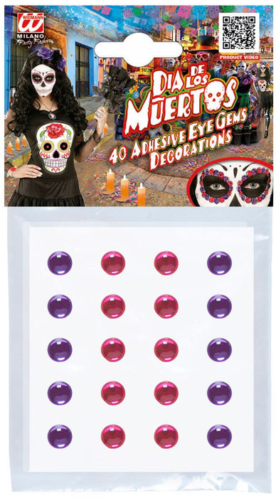 Glitzer Schmucksteine "Dias de los Muertos" | Pink/Lila