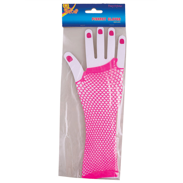 Lange Fingerlose Netzhandschuhe "New York" | Neon Orange
