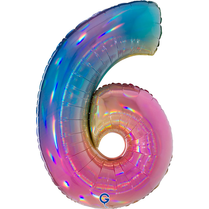 Riesenzahl Folienballon 40"/102cm | Regenbogen