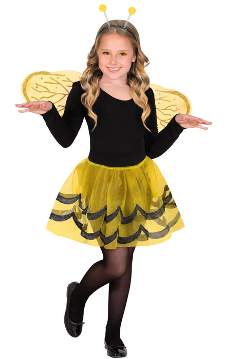 Kinder Kostüm Set "Biene" | Schwarz Gelb