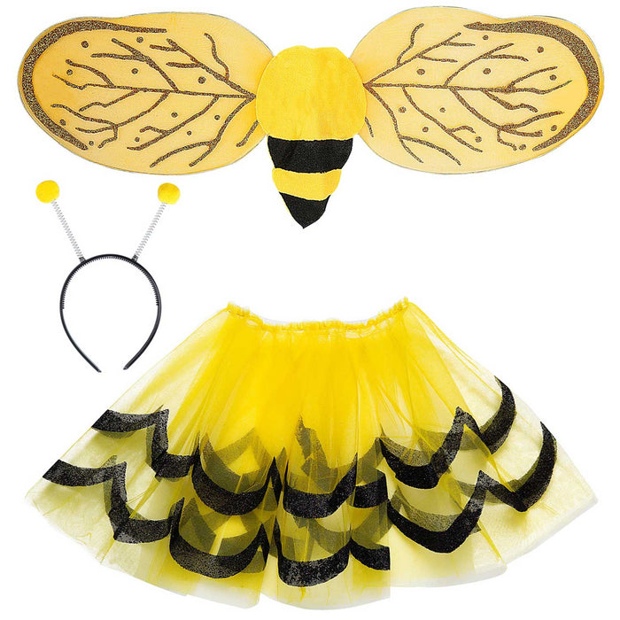 Kinder Kostüm Set "Biene" | Schwarz Gelb