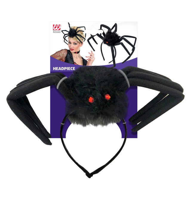 Haarreif "Haarige Spinne" | Schwarz - Kopfbedeckung Halloween Hexe