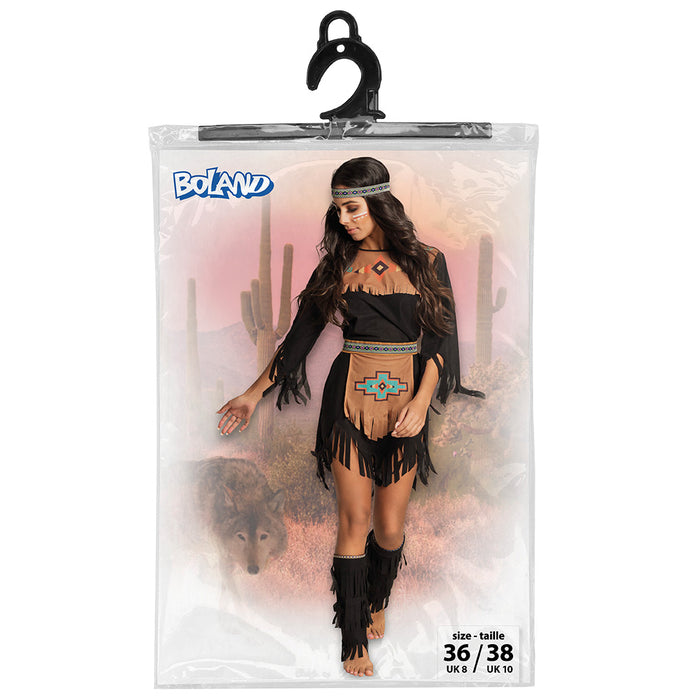 Indianerin "She-wolf" Kostüm für Damen | Braun