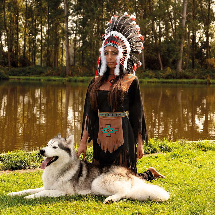 Indianerin "She-wolf" Kostüm für Damen | Braun