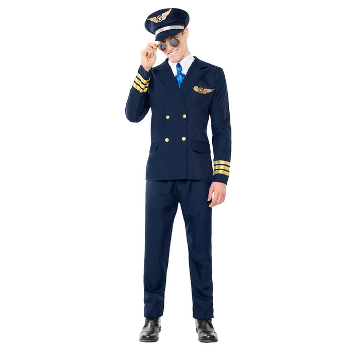 Kostüm Pilot Orville für Herren | Hose, Hemd, Jacke, Krawatte und Mütze