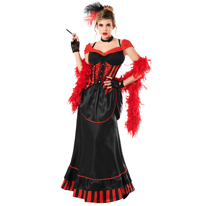 Saloon Girl "Jolene" Kostüm für Damen | Schwarz Rot