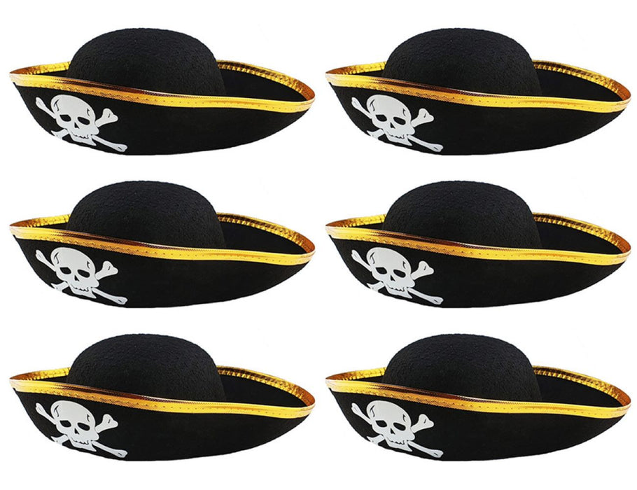 Piratenhut mit Totenkopf für Kinder | Schwarz Gold