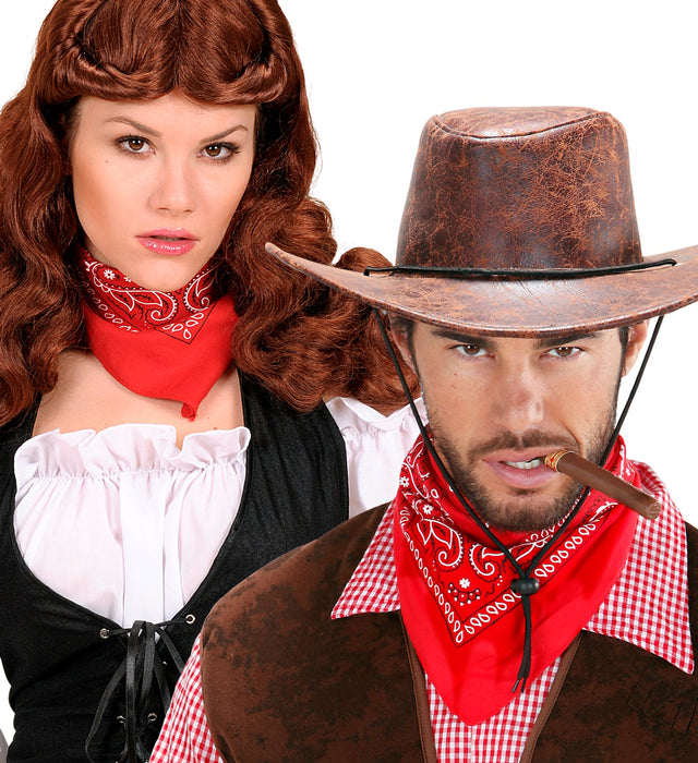 Bandana Halstuch Cowboy Kostüm - 55x55cm | Rot