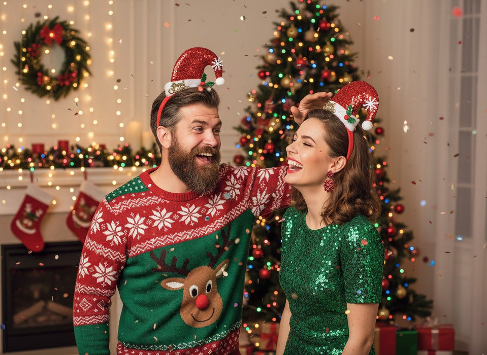 Nikolausmütze - Haarreif Weihnachtself 414027 | Rot Grün