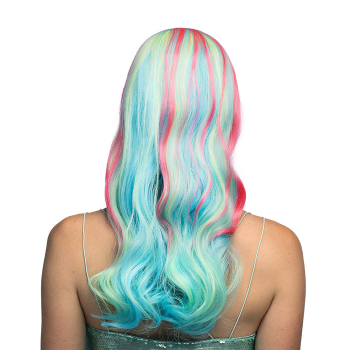 Meerjungfrau Perücke "Nixie" für Damen | Pink Türkis