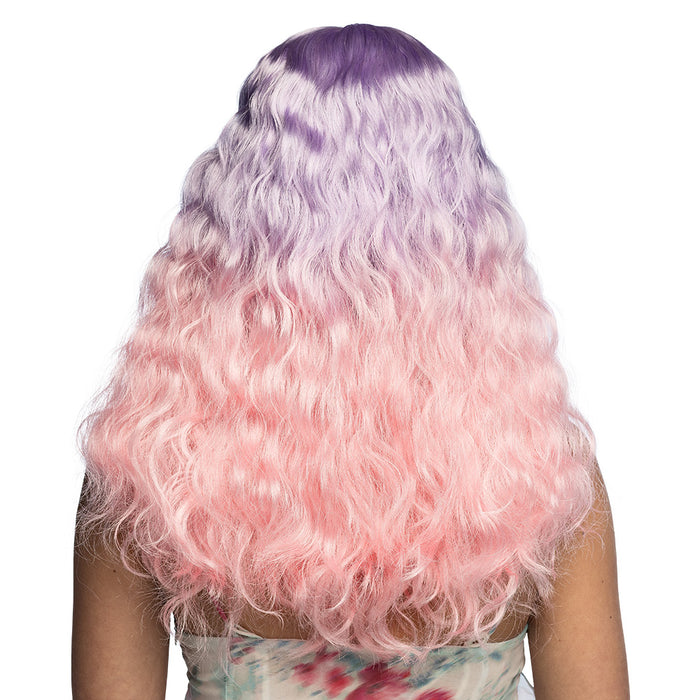 Meerjungfrau Perücke "Etro" für Damen | Lila Rosa