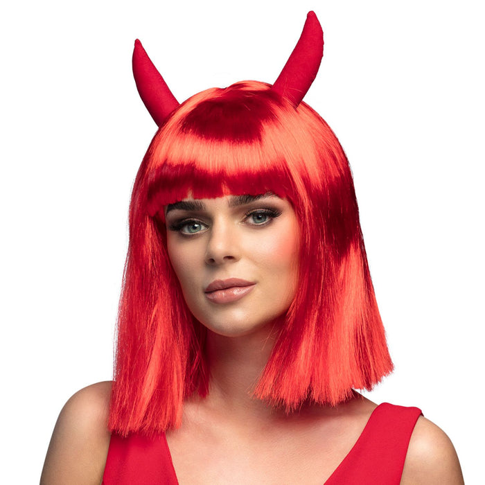 Halloween Perücke Damen "Spicy Devil" | Rot