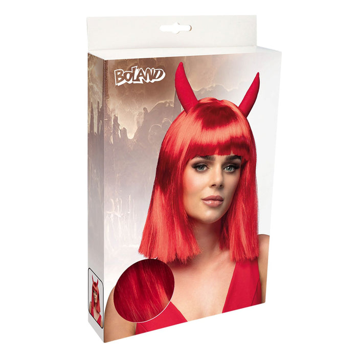 Halloween Perücke Damen "Spicy Devil" | Rot