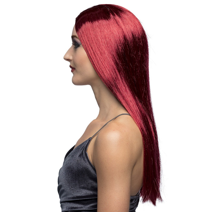 Perücke Lady Hexe Langhaar glatt Rot