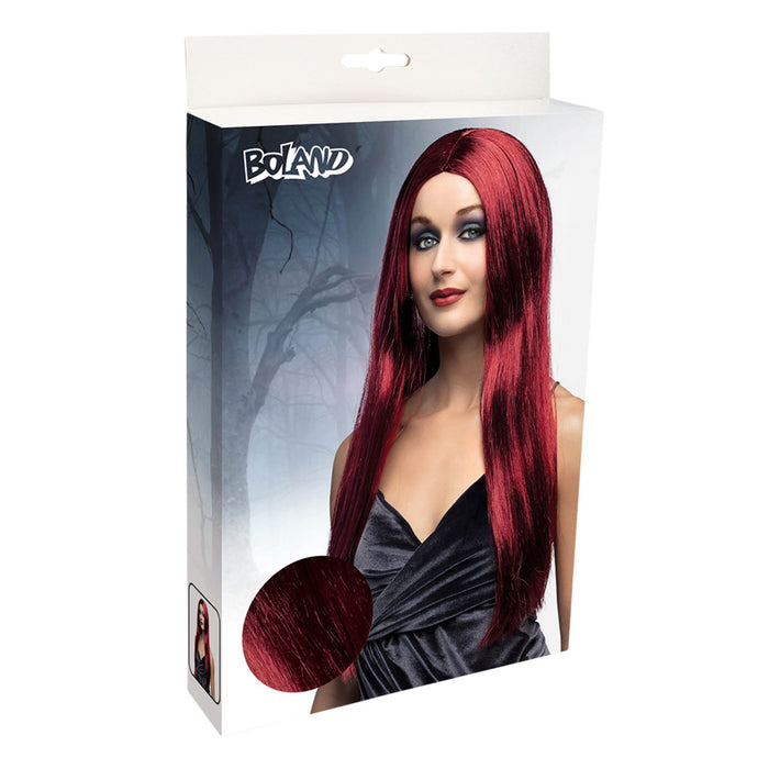 Perücke Lady Hexe Langhaar glatt Rot