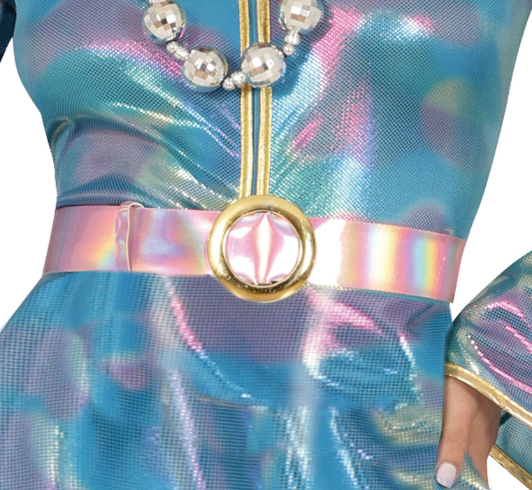 70er Jahre "Disco Königin" Kostüm für Damen | Hellblau