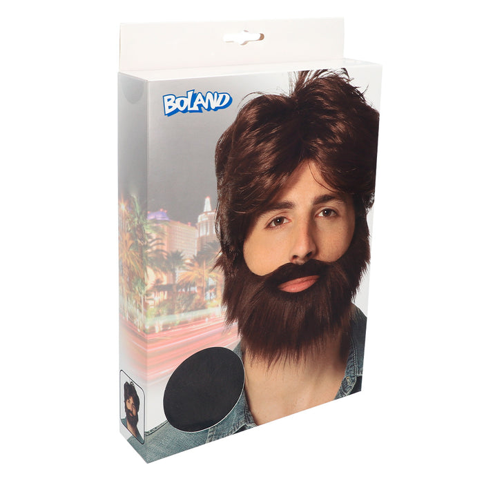 Herren Perücke "Dude" mit Bart - 86312 | Braun