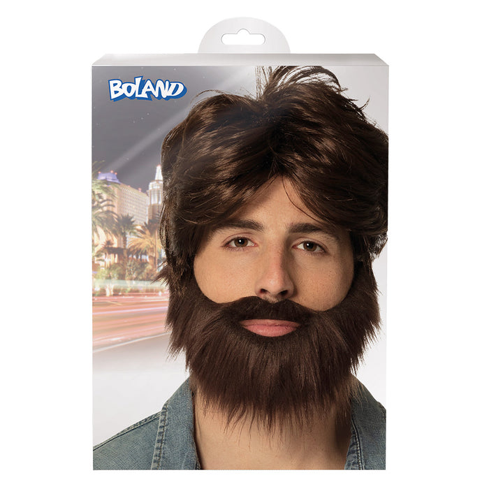 Herren Perücke "Dude" mit Bart - 86312 | Braun