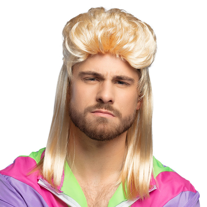 80er Jahre Rockstar Vokuhila Perücke "Larry" | Blond