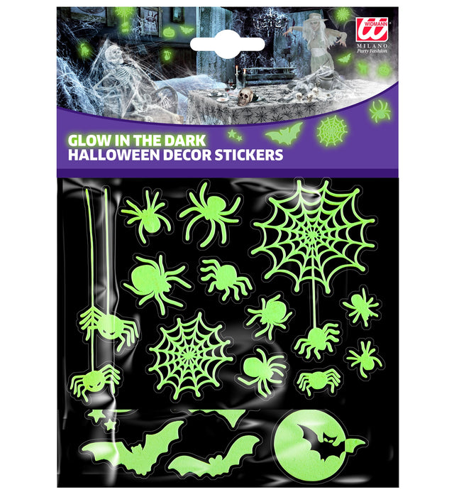 Leuchtende Halloween Deko Sticker "Spinnen" | 21 x 15 cm