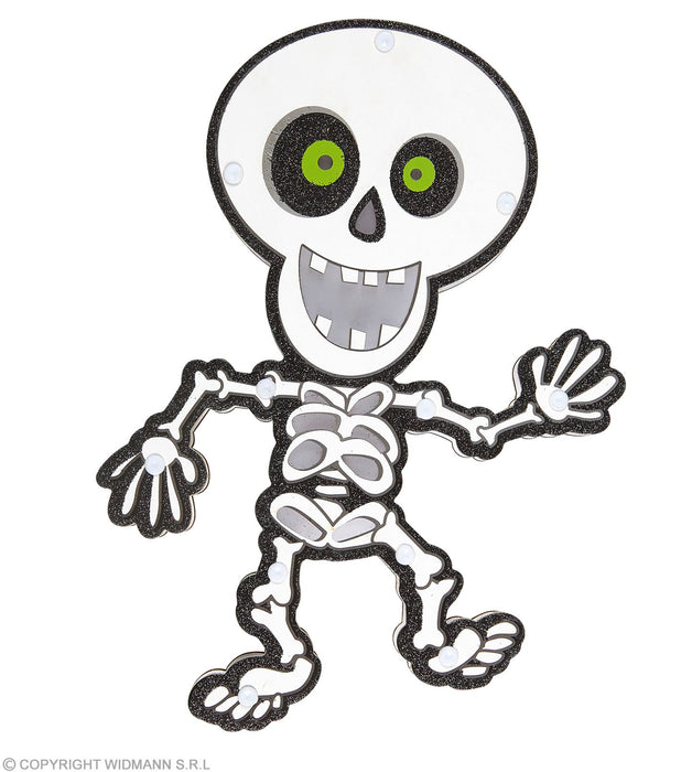 Leuchtendes Skelett "LED Skeleton" 29 x 21 cm | Mehrfarbig