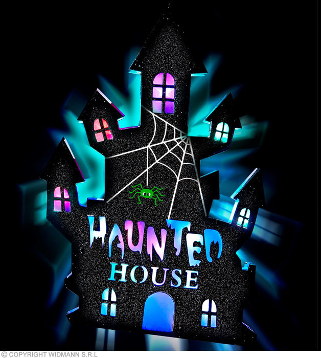 Leuchtendes Spukhaus "Haunted House" LED 35 x 24 cm | Mehrfarbig