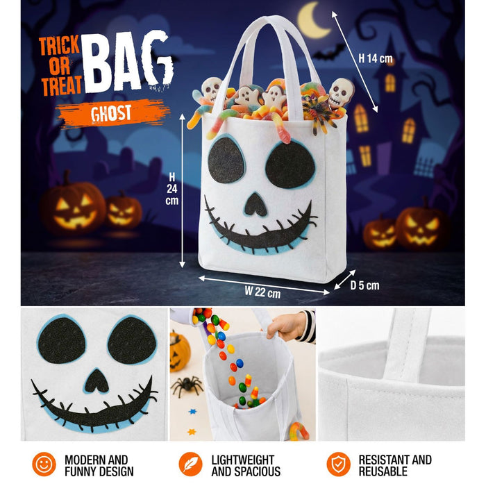 Halloween Betteltasche "Geist" | Weiß - Süßes oder Saures
