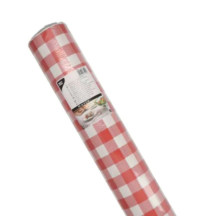 Tischdecke Papier Damastprägung 50x1m | Vichy Karo Rot