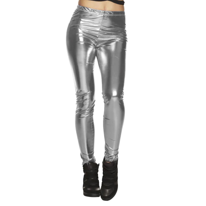 Metallic Leggings für Damen | Silber