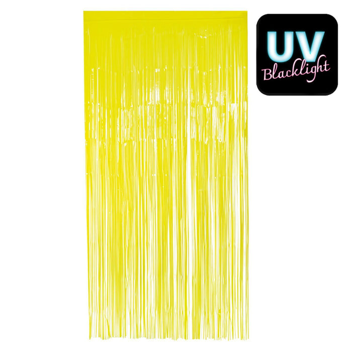 Folienvorhang 100 x 200 cm | Neon Gelb UV