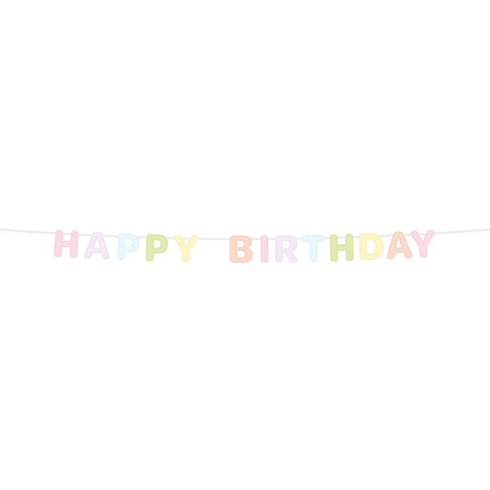 Dreamy Pastels Girlande "Happy Birthday" Filz | 2,8m