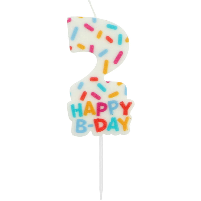 Zahlenkerze Geburtstag "Cozy Sprinkles" 7 cm | Bunt