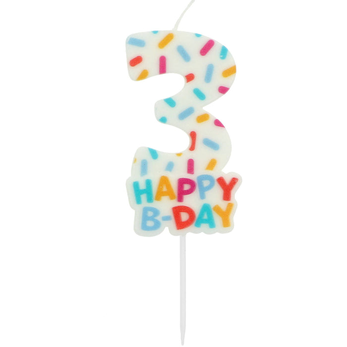 Zahlenkerze Geburtstag "Cozy Sprinkles" 7 cm | Bunt