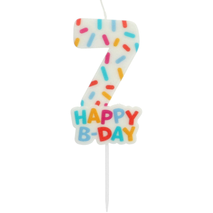 Zahlenkerze Geburtstag "Cozy Sprinkles" 7 cm | Bunt