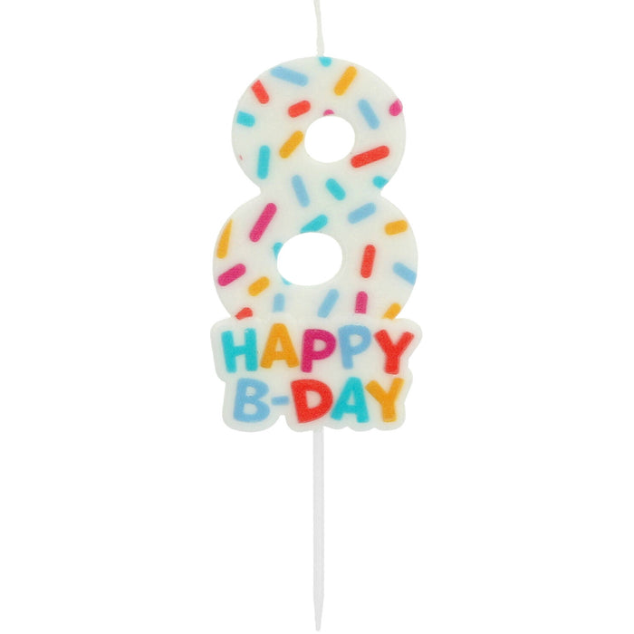 Zahlenkerze Geburtstag "Cozy Sprinkles" 7 cm | Bunt